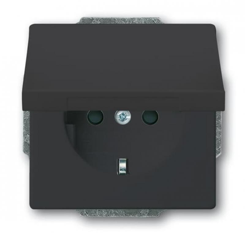 Busch-Jaeger 20 EUKB-81 SCHUKO® Steckdosen-Einsatz mit Klappdeckel und int. erh. Berührungsschutz