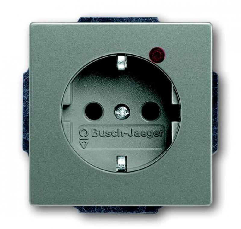 Busch-Jaeger 2310EUGL/VA-803-11 Busch-Protector® SCHUKO® Steckdosen-Einsatz mit Überspannungsschutz