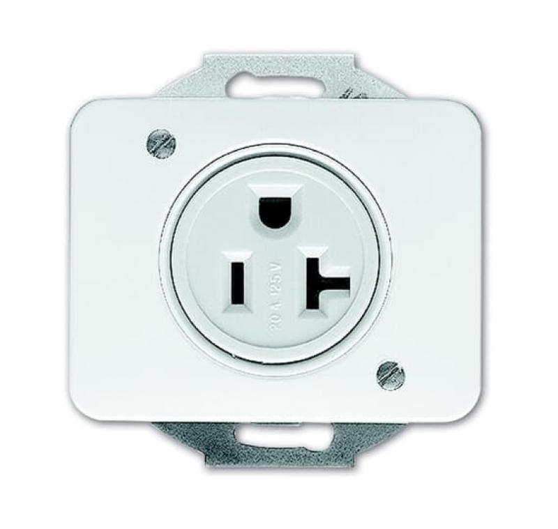 Busch-Jaeger 3016 EUC-24G Busch-Nema Steckdosen-Einsatz mit Zentralscheibe 2-polig (2 P + E) 20 A