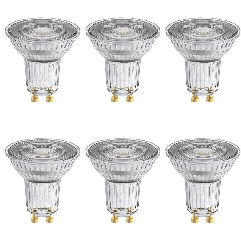 6er Set Osram GU10 Superstar PAR16 LED Reflektor 36° warmweiß 3,4W wie 35W dimmbar - sehr hohe Farbwiedergabe