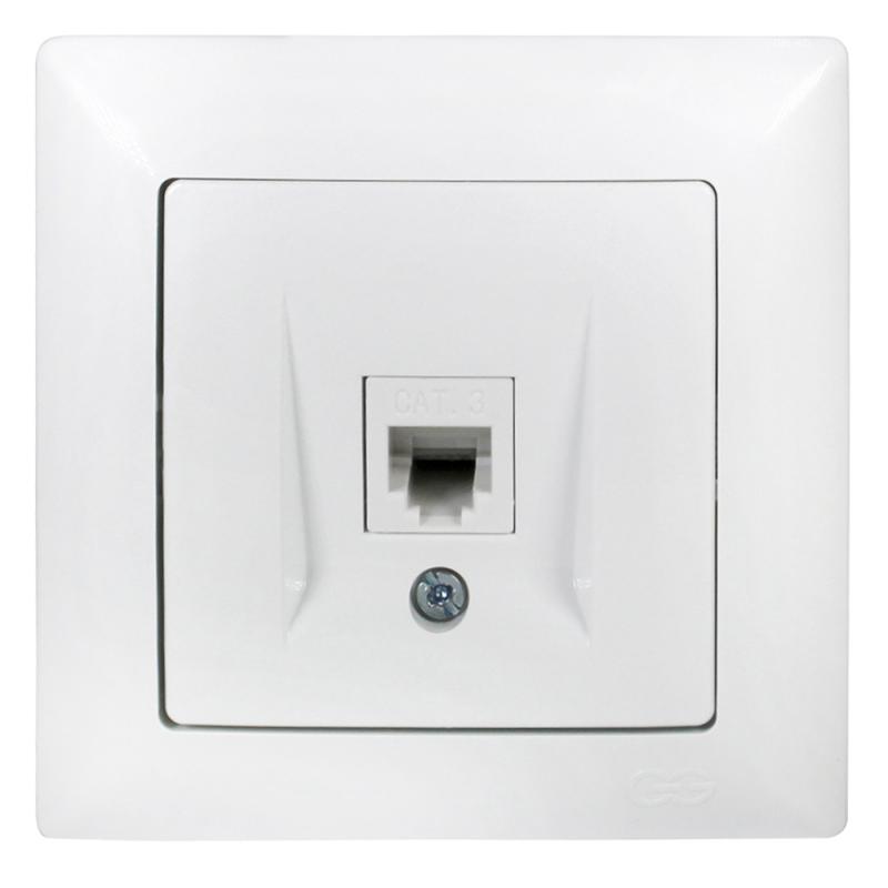 Günsan Visage 1-fach CAT3 Telefon Steckdose Weiss
