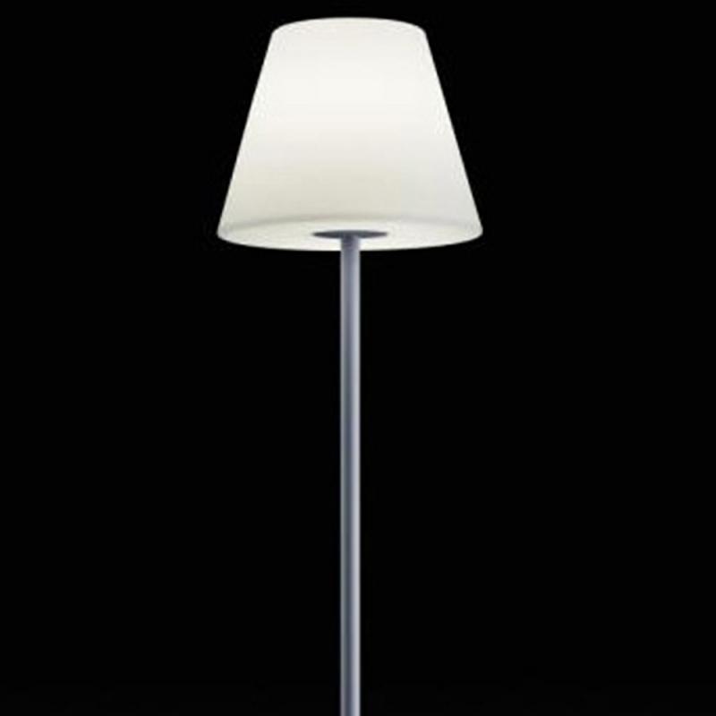 150cm In&OUT Stehleuchte Helestra MORIS mit Acryldiffusor Silbergrau & Weiß IP65