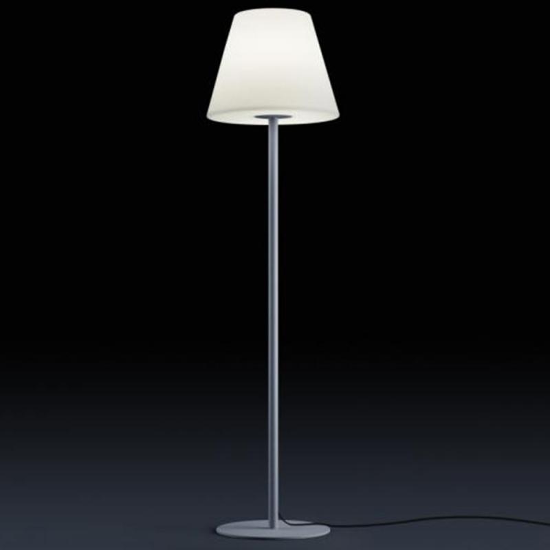 150cm In&OUT Stehleuchte Helestra MORIS mit Acryldiffusor Silbergrau & Weiß IP65