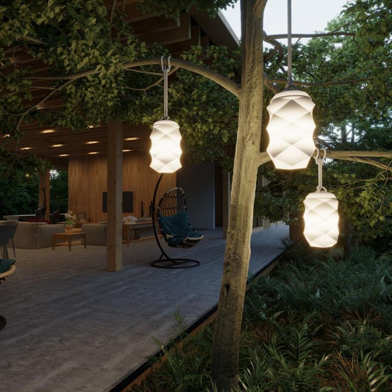New Garden BITA mobile LED Hängeleuchte weiss/beige Akku RGB