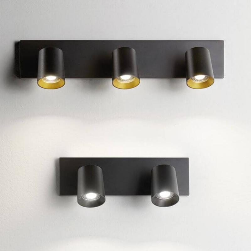Modo Dimmbarer 2-er Wand-Spot mit hochwertiger Oberfläche in Schwarz von Fabas Luce
