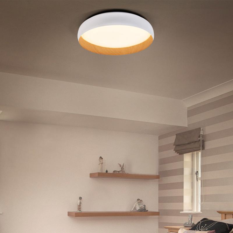 Osram Orbis Livia Deckenleuchte 520MM 36W Click DIM in Wood-Decor-Weiß - Dimmen in drei Stufen durch wiederholtes Schalten