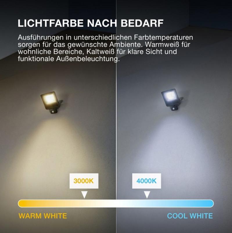 OSRAM LED Fluter Endura Flood Sensor 20W DG 4000K Neutralweiß IP44 grau