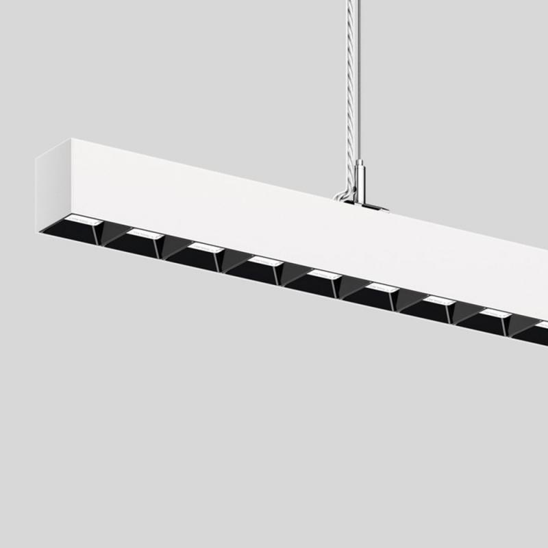 Siteco Silica 21 Hängeleuchte direkt/indirekt symmetrisch breit strahlend, ELDACON® L, Darklight-Reflektor, schwarz, Lichtfarbe 840, UGR ≤ 19, DALI 2, verkehrsweiß (RAL 9016)