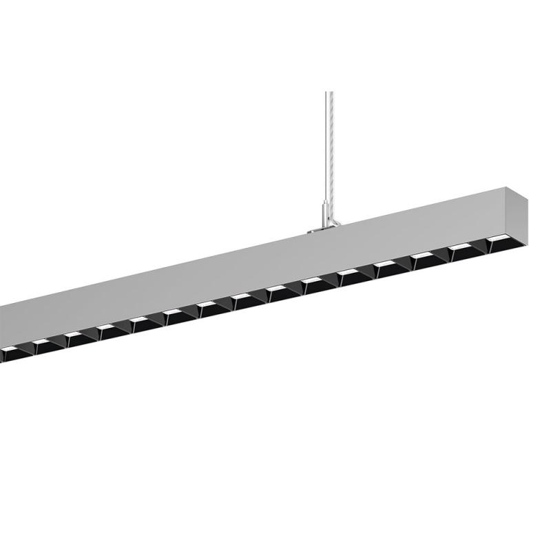 Siteco Silica 21 Hängeleuchte direkt/indirekt symmetrisch eng strahlend, ELDACON® L, Darklight-Reflektor, schwarz, 2700..6500K, UGR ≤ 19, DALI DT8, weißaluminium (RAL 9006)