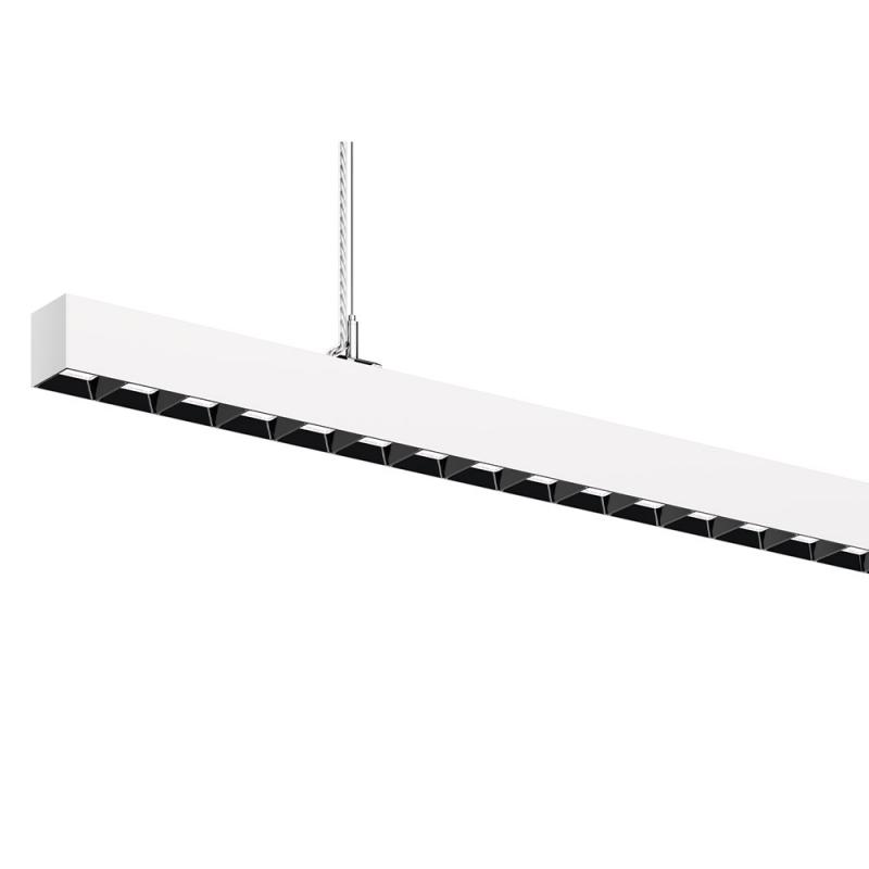 Siteco Silica 21 Hängeleuchte direkt/indirekt symmetrisch breit strahlend, ELDACON® L, Darklight-Reflektor, schwarz, Lichtfarbe 840, UGR ≤ 19, DALI 2, verkehrsweiß (RAL 9016)