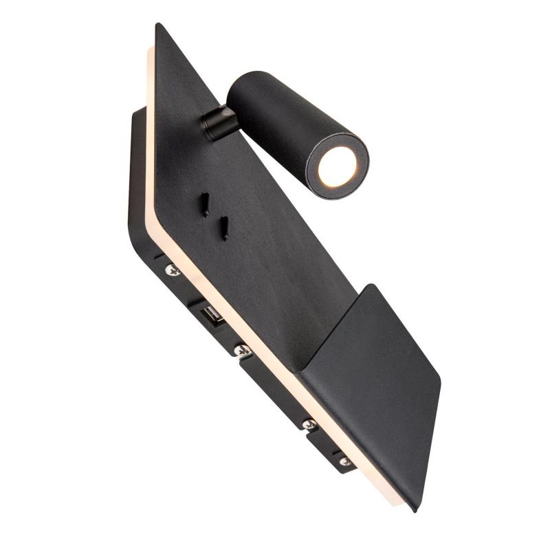 Bett- oder Leseleuchte SOMNILA SPOT schwarz inkl. LEDs Version rechts inkl. USB Anschluss Handyaufladung SLV 1003456