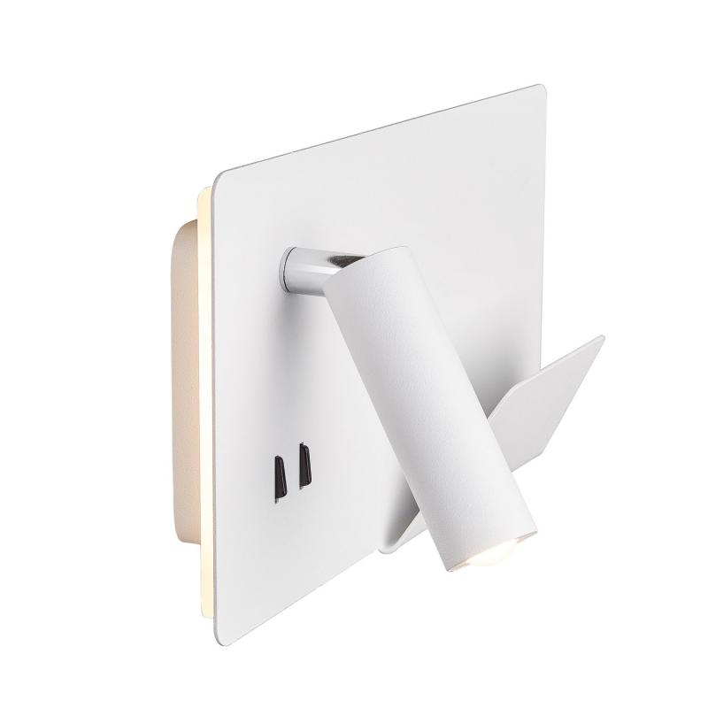Bett- oder Leseleuchte SOMNILA in weiß mit warmweißen LEDs Version rechts inkl. USB Anschluss SLV 1003458
