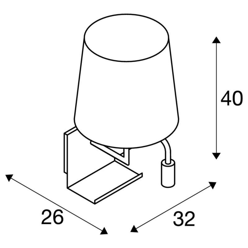 Bett- und Leseleuchte SOMNILA in weiß mit warmweißem LED-Licht Version links inkl. USB Anschluss SLV 1003459