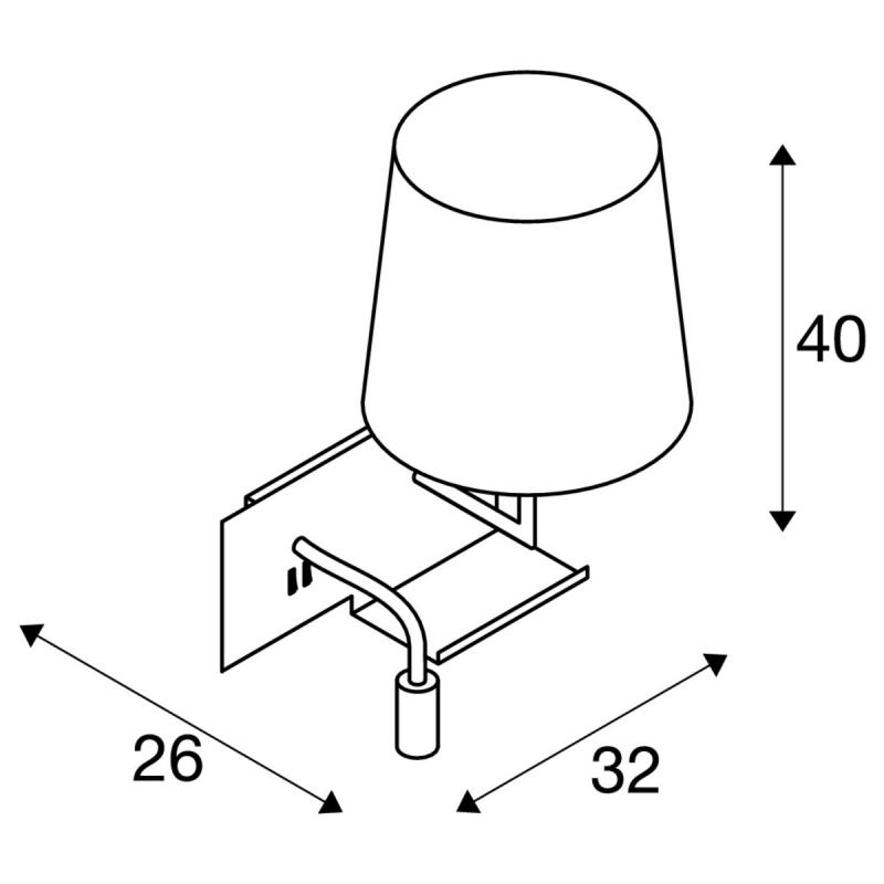 Bett- oder Leseleuchte in weiß SOMNILA mit warmweißen LEDs Version rechts inkl. USB Anschluss SLV 1003460