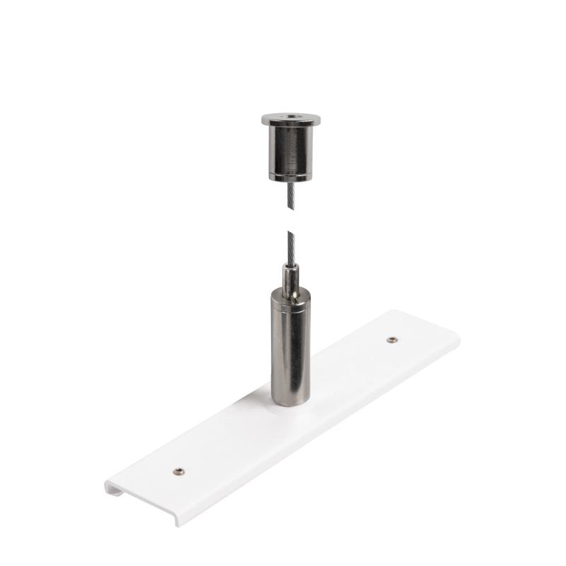 SLV 1006604 Schienenverstärkungsplatte mit Aufhängungsset 48V TRACK 3m Drahtseil weiß