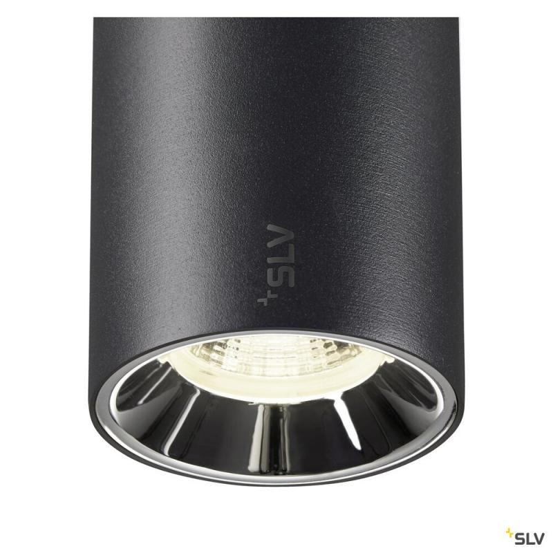 SLV 1006749 NUMINOS® S, 48V Spot, rund, 4000 K, 16 W, DALI 2, 55°, matt schwarz / glänzend chrom