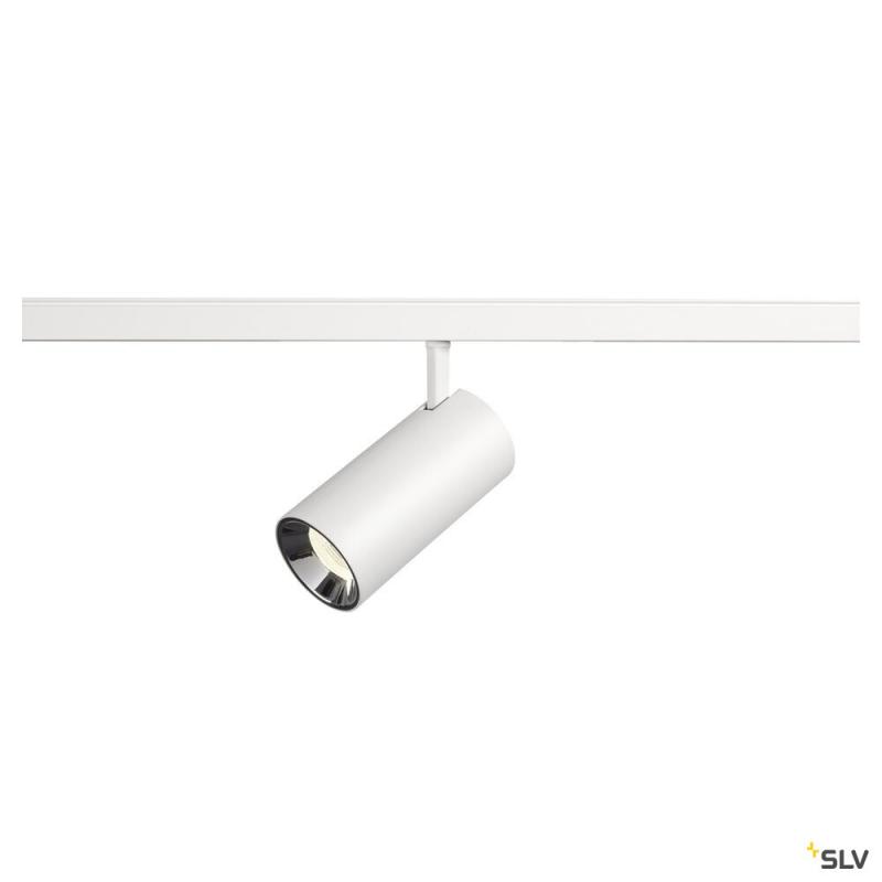 SLV 1006752 NUMINOS® S, 48V Spot, rund, 4000 K, 16 W, DALI 2, 20°, matt weiß / glänzend chrom