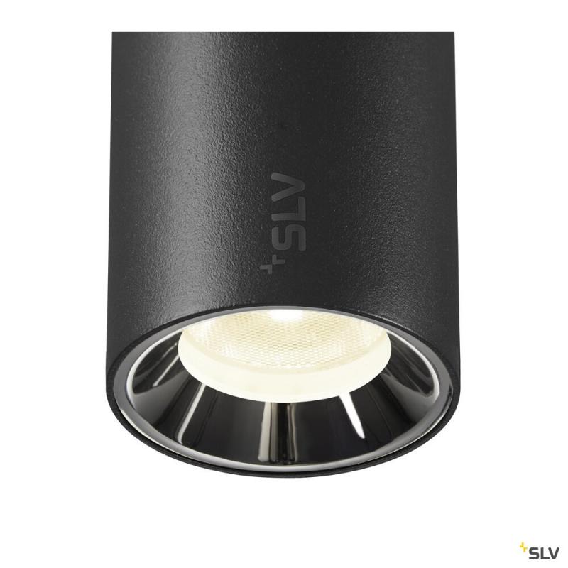 SLV 1006800 NUMINOS® XS, 48V Pendelleuchte, Pendellänge 150 cm, 4000 K, 40°, DALI 2, matt schwarz / glänzend chrom