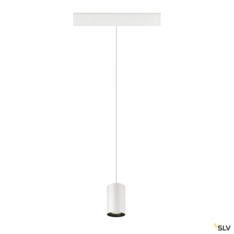 SLV 1006804 NUMINOS® XS, 48V Pendelleuchte, Pendellänge 150 cm, 4000 K, 20°, DALI 2, matt weiß / matt schwarz