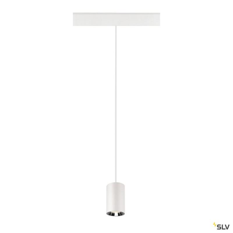 SLV 1006809 NUMINOS® XS, 48V Pendelleuchte, Pendellänge 150 cm, 4000 K, 40°, DALI 2, matt weiß / glänzend chrom