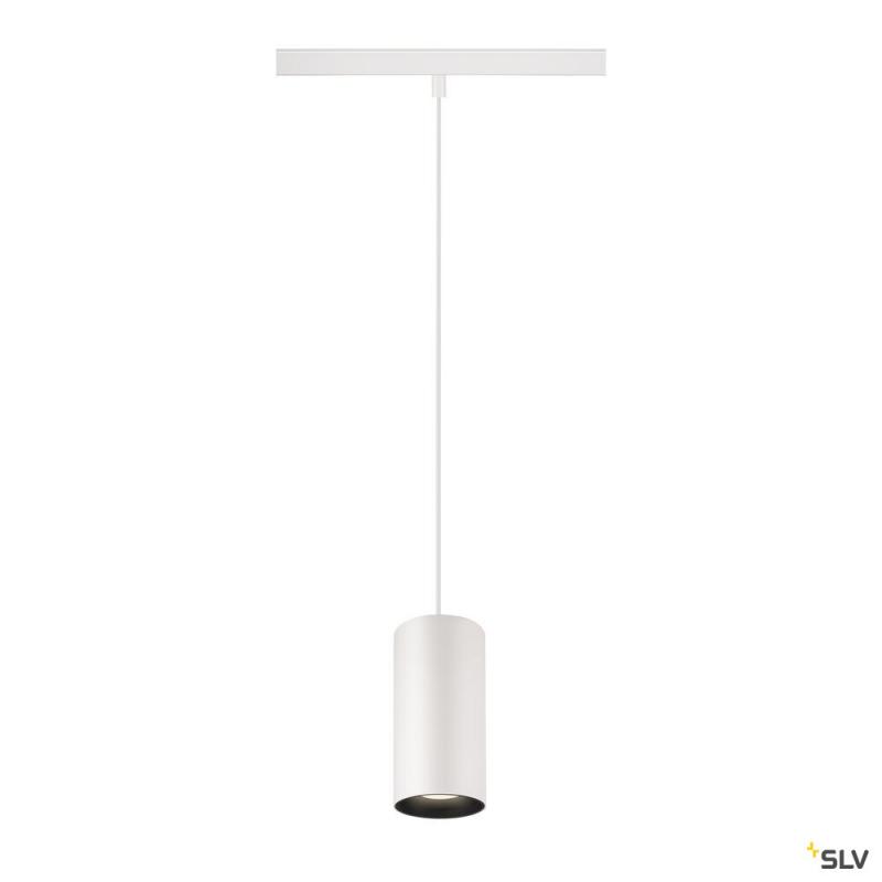 SLV 1006858 NUMINOS® S, 48V Pendelleuchte, Pendellänge 150 cm, 4000 K, 20°, DALI 2, matt weiß / matt schwarz