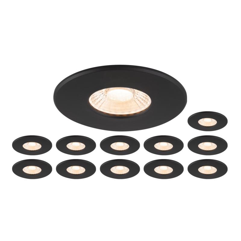SLV 1007271 Set bestehend aus 12 x 1007095 UNIVERSAL DOWNLIGHT PHASE IP65 38° und 1007096 UNIVERSAL DOWNLIGHT cover IP65 schwarz rund