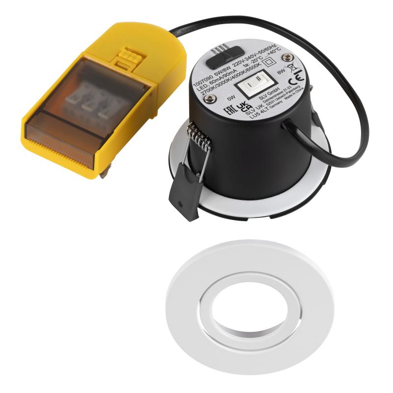 SLV 1007274 Set bestehend aus 12x 1007090 UNIVERSAL DOWNLIGHT MOVE PHASE IP20 38° und 1007092 UNIVERSAL DOWNLIGHT cover IP20 weiß rund