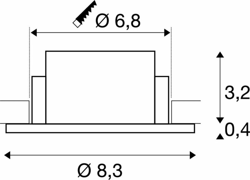 SLV 1007336 NEW TRIA® 68 Deckeneinbauring D: 8.3 H: 3.55 cm IP 65 inkl. Glas schwarz
