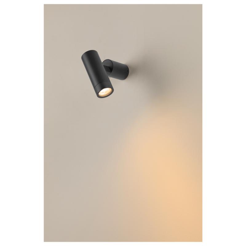 SLV 1007653 S-TUBE Wandaufbauleuchte rund 1x max. 10W GU10 schwarz