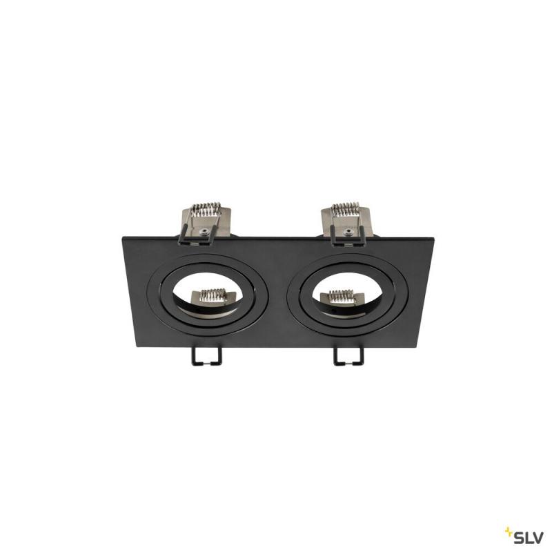 SLV 1008007 NEW TRIA® 155, Deckeneinbauring, L: 17 B: 9 H: 4 cm, zweiflammig, IP 20, schwarz