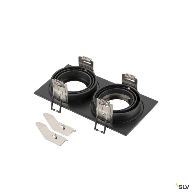 SLV 1008007 NEW TRIA® 155, Deckeneinbauring, L: 17 B: 9 H: 4 cm, zweiflammig, IP 20, schwarz