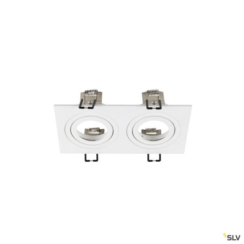 SLV 1008008 NEW TRIA® 155, Deckeneinbauring, L: 17 B: 9 H: 4 cm, zweiflammig, IP 20, weiß