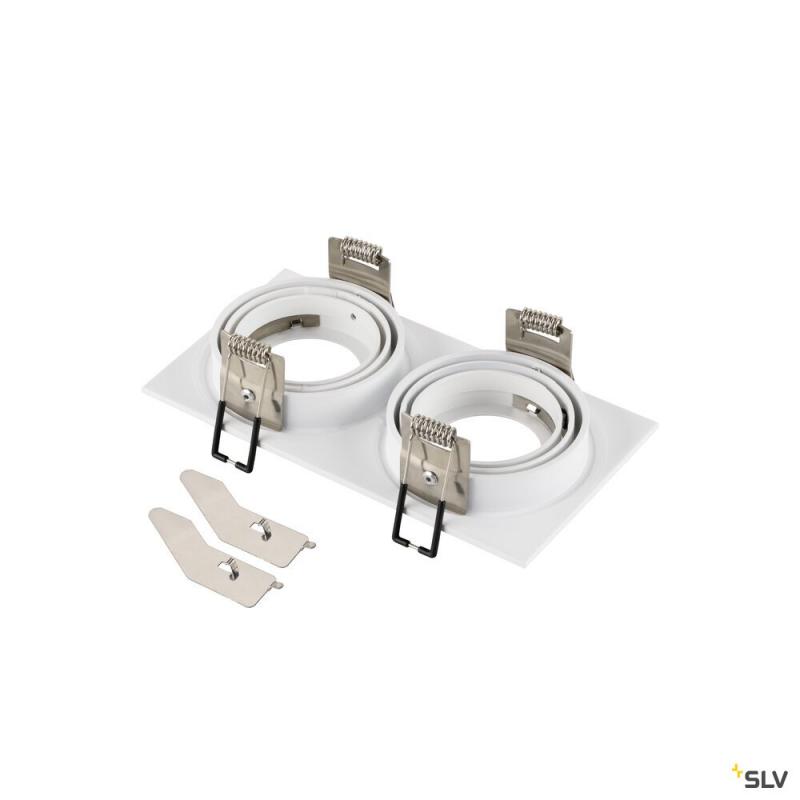 SLV 1008008 NEW TRIA® 155, Deckeneinbauring, L: 17 B: 9 H: 4 cm, zweiflammig, IP 20, weiß