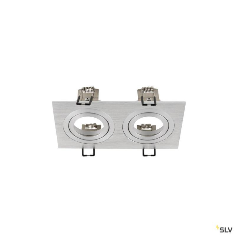 SLV 1008009 NEW TRIA® 155, Deckeneinbauring, L: 17 B: 9 H: 4 cm, zweiflammig, IP 20, aluminium