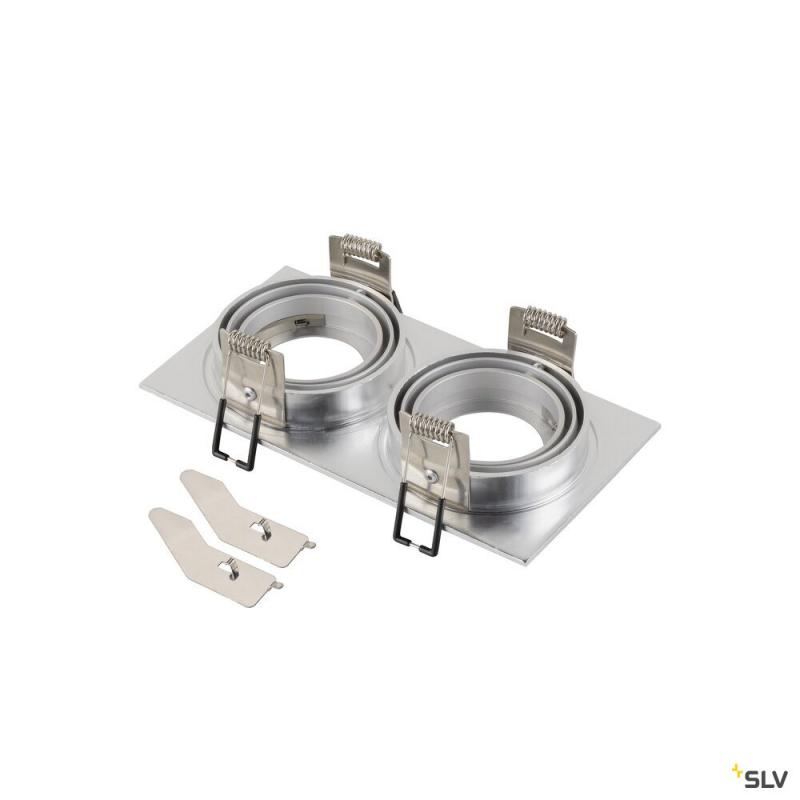 SLV 1008009 NEW TRIA® 155, Deckeneinbauring, L: 17 B: 9 H: 4 cm, zweiflammig, IP 20, aluminium