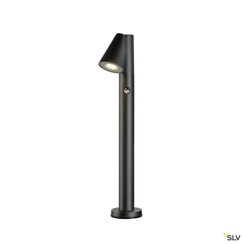 SLV 1008014 T-TUBE 70 POLE, Outdoor Stehleuchte, GU10, single, Sensor, IP44, max. 10 W, schwarz