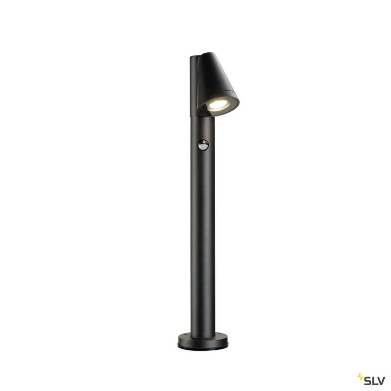 SLV 1008014 T-TUBE 70 POLE, Outdoor Stehleuchte, GU10, single, Sensor, IP44, max. 10 W, schwarz