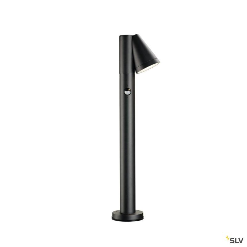 SLV 1008014 T-TUBE 70 POLE, Outdoor Stehleuchte, GU10, single, Sensor, IP44, max. 10 W, schwarz