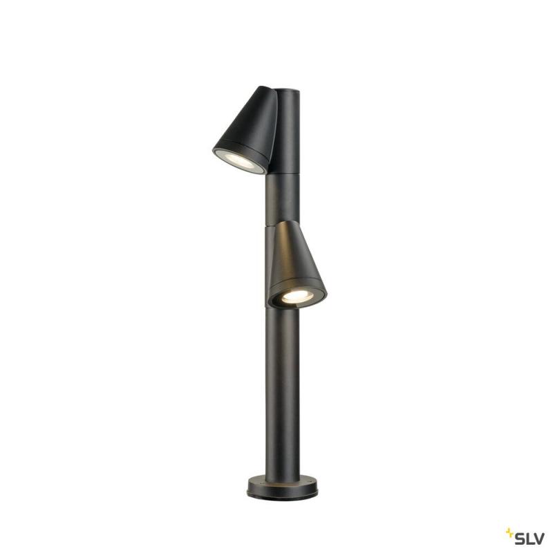 SLV 1008017 T-TUBE 70 POLE, Outdoor Stehleuchte, GU10, double, IP65, max. 10 W, schwarz
