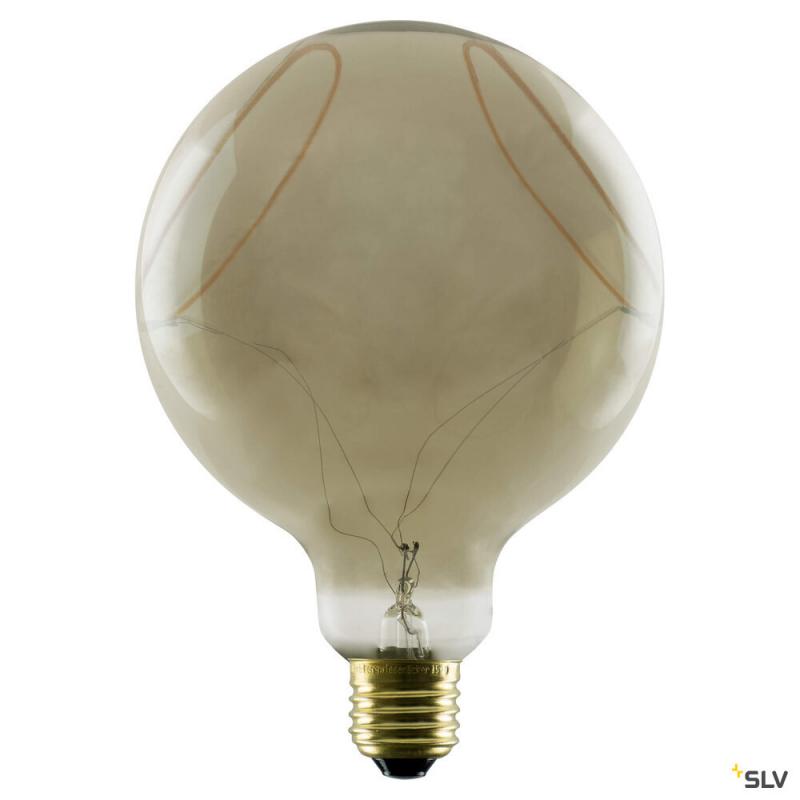 SLV 1008159 LED Globe 125 2x slanting Soft Curve, LED-Leuchtmittel, smokey, E27, PHASE, 6 W, 1900 K