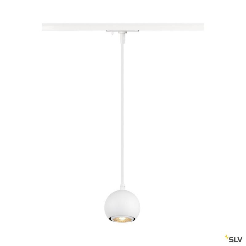 SLV 1008169 LIGHT EYE® 90, 1~ Pendelleuchte, GU10, Pendellänge 150 cm, 1x max. 6 W, matt weiß