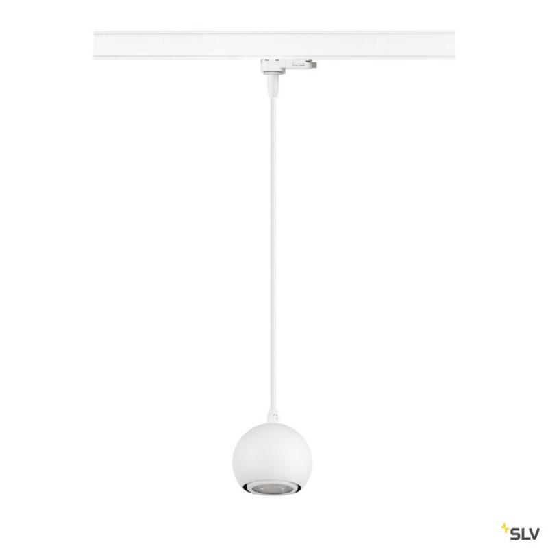SLV 1008171 LIGHT EYE® 90, 3~ Pendelleuchte, GU10, Pendellänge 150 cm, 1x max. 6 W, matt weiß