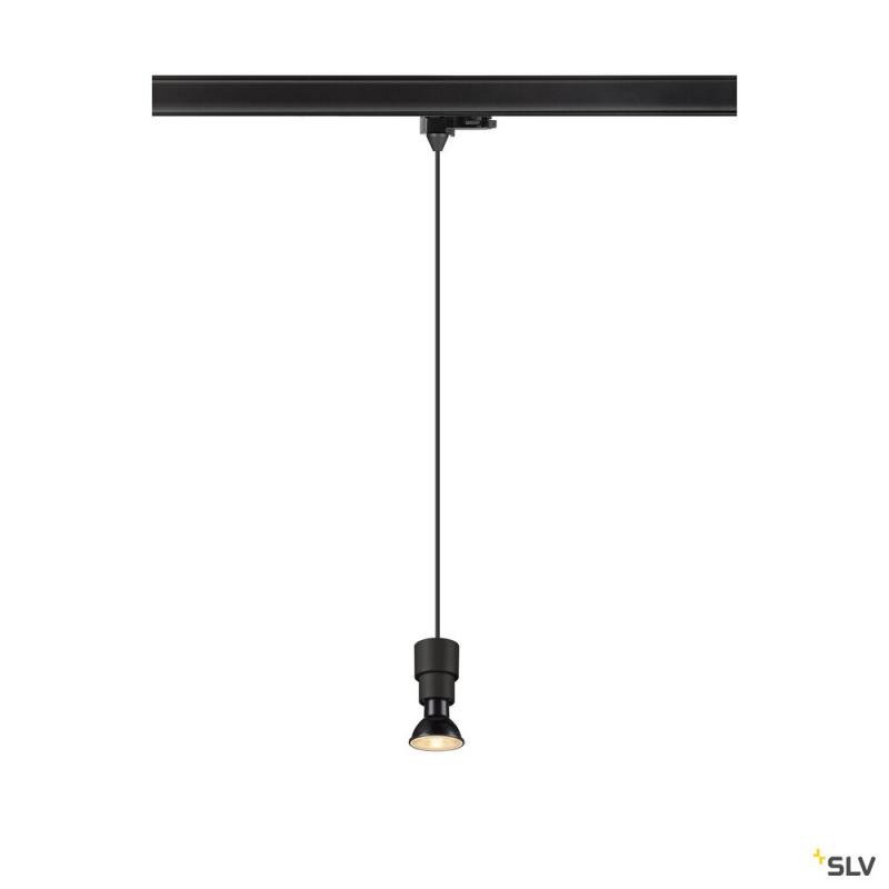 SLV 1008210 PURI 2.0 Basic, 3~ Pendelleuchte, GU10, Pendellänge 200 cm, 1x max. 6 W, schwarz
