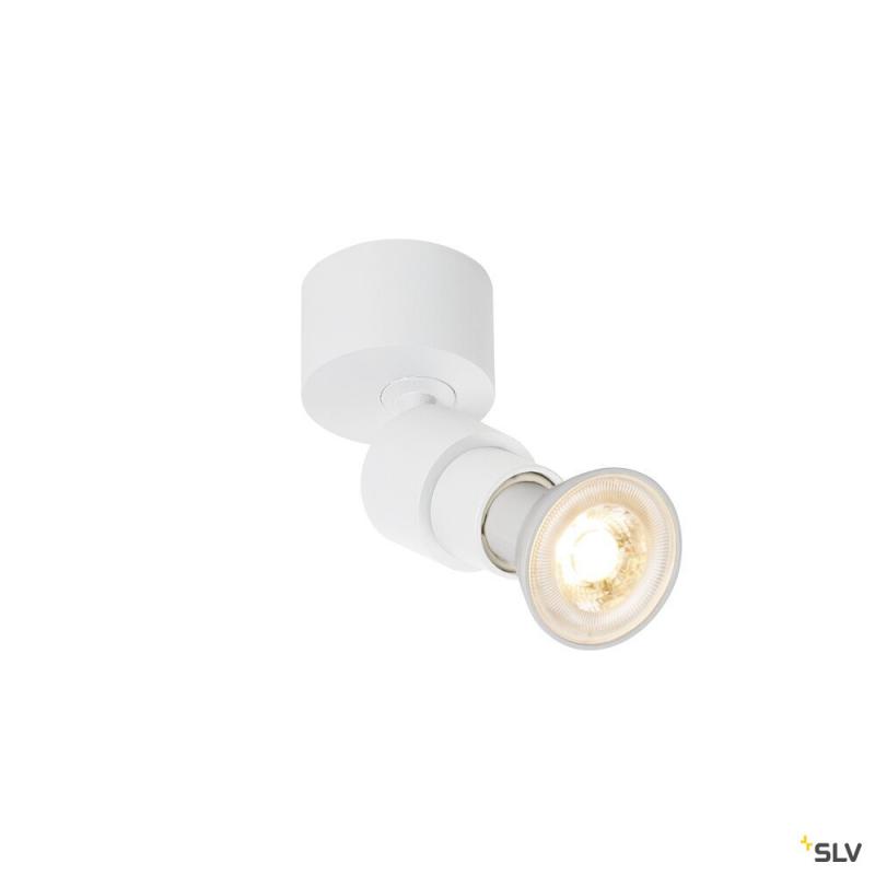 SLV 1008228 PURI 2.0 Basic, Wand- und Deckenaufbauleuchte, rund, 1x max. 6 W GU10, weiß