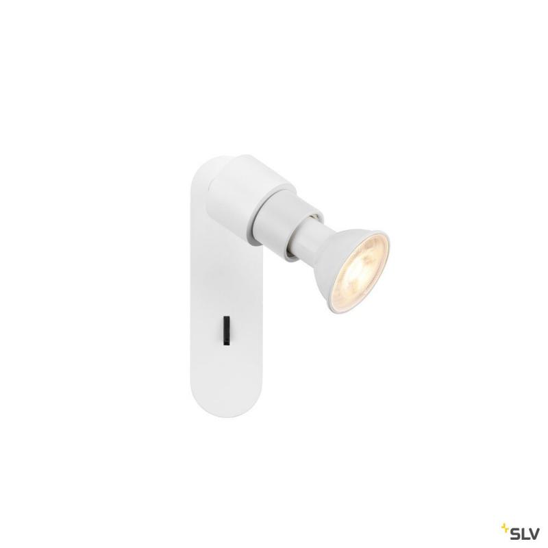 SLV 1008230 PURI 2.0 Basic, Wand- und Deckenaufbauleuchte, Schalter, rund, 1x max. 6 W GU10, weiß