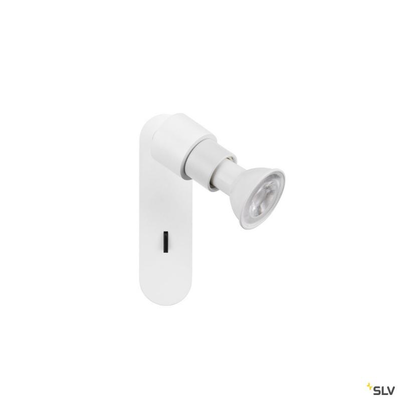 SLV 1008230 PURI 2.0 Basic, Wand- und Deckenaufbauleuchte, Schalter, rund, 1x max. 6 W GU10, weiß