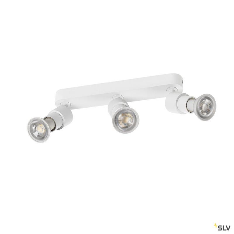 SLV 1008234 PURI 2.0 Basic, Wand- und Deckenaufbauleuchte, long, rund, 3 x max. 6 W GU10, weiß
