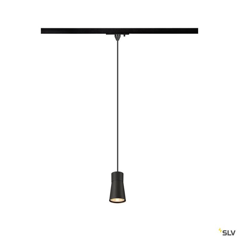 SLV 1008258 PURI 2.0 Cone, 1~ Pendelleuchte, GU10, Pendellänge 200 cm, 1x max. 6 W, schwarz