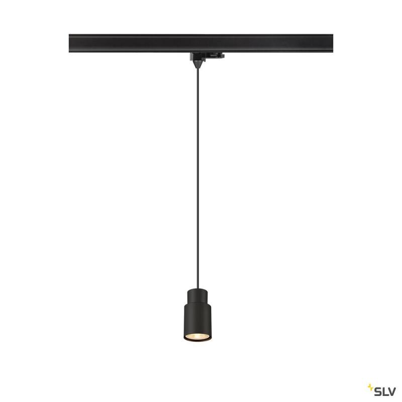 SLV 1008275 PURI 2.0 Tube, 3~ Pendelleuchte, GU10, Pendellänge 200 cm, 1x max. 6 W, schwarz