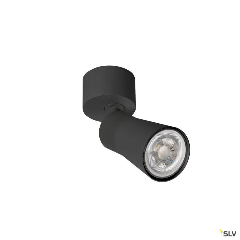 SLV 1008288 PURI 2.0 Cone, Wand- und Deckenaufbauleuchte, 1x max. 6 W GU10, schwarz